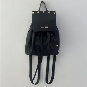 POP BAG Black LEATHER Backpack